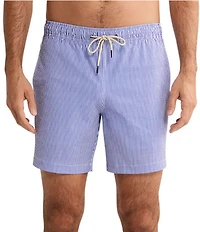 Fair Harbor Bayberry Striped 7#double; Inseam Swim Trunks