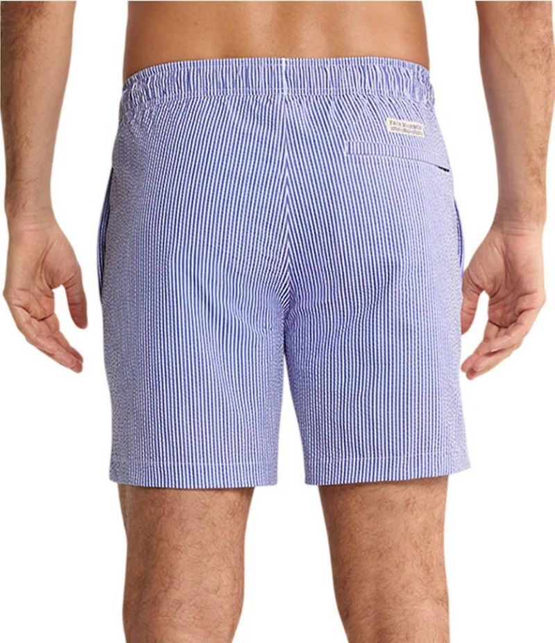 Fair Harbor Bayberry Striped 7#double; Inseam Swim Trunks