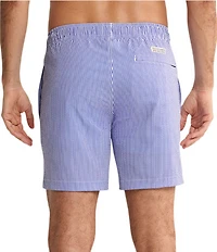 Fair Harbor Bayberry Striped 7#double; Inseam Swim Trunks
