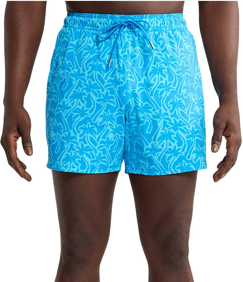 Fair Harbor Cutout Palm Printed 5 1/2#double; Inseam Swim Trunks