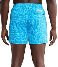 Fair Harbor Cutout Palm Printed 5 1/2#double; Inseam Swim Trunks