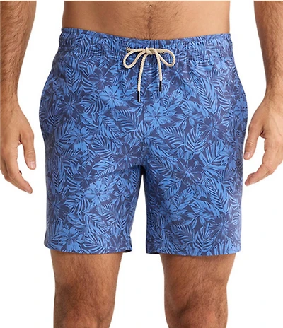 Fair Harbor Island Blue Leaves 7#double; Inseam Bayberry Trunks