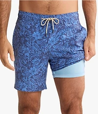 Fair Harbor Island Blue Leaves 7#double; Inseam Bayberry Trunks