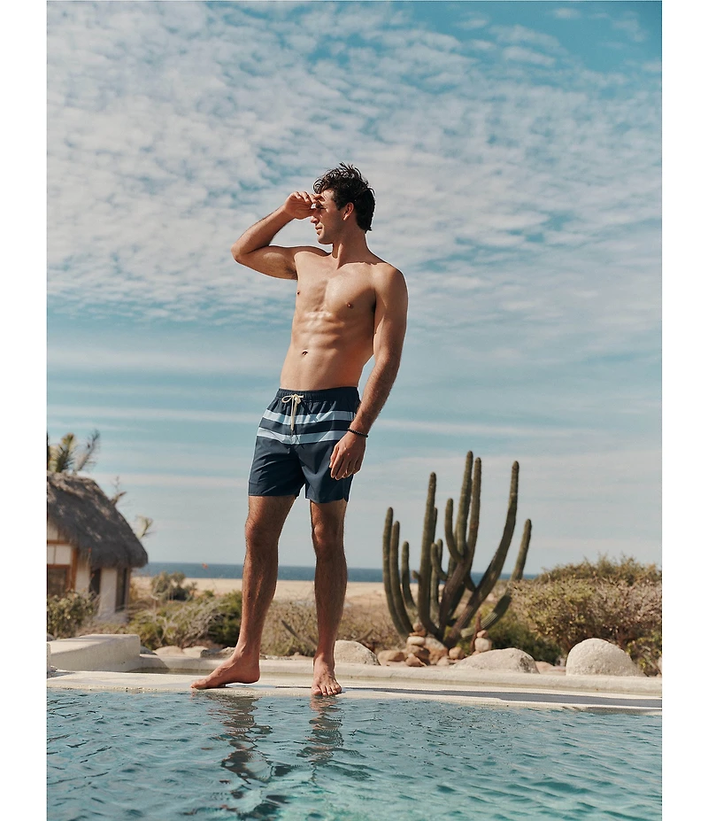 Fair Harbor Light Blue Stripe 6#double; Anchor Trunks