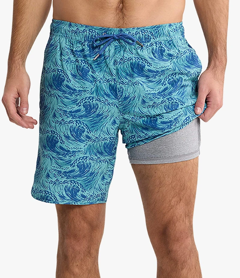 Fair Harbor Rushing Waves 8#double; Inseam Swim Trunks