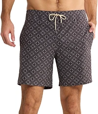 Fair Harbor Sea Circles 7#double; Inseam Bayberry Swim Trunks