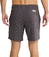 Fair Harbor Sea Circles 7#double; Inseam Bayberry Swim Trunks