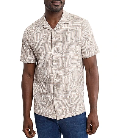 Fair Harbor Short Sleeve Castaway Textured Camp Top