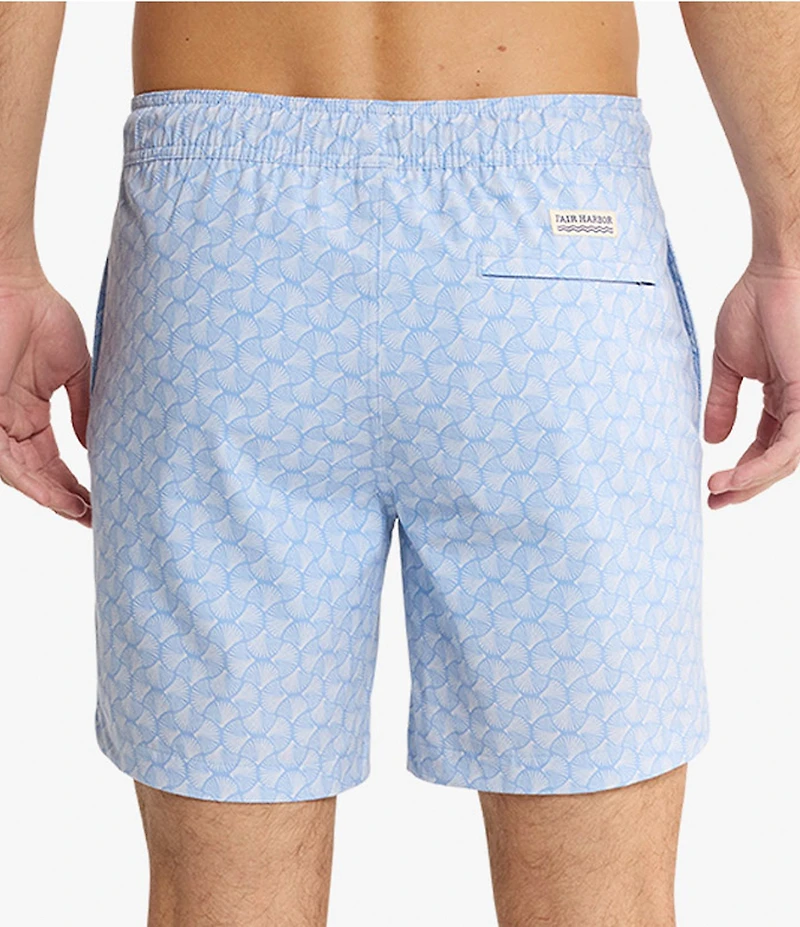 Fair Harbor Sky Blue Shells 7#double; Inseam Bayberry Swim Trunks