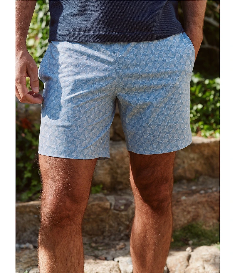 Fair Harbor Sky Blue Shells 7#double; Inseam Bayberry Swim Trunks