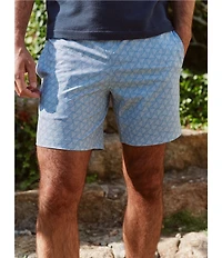 Fair Harbor Sky Blue Shells 7#double; Inseam Bayberry Swim Trunks