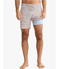 Fair Harbor Wavy Sands 7#double; Inseam Bayberry Swim Trunks