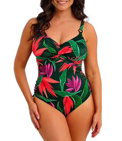 Fantasie Pichola Floral Print Twist Front One Piece Swimsuit