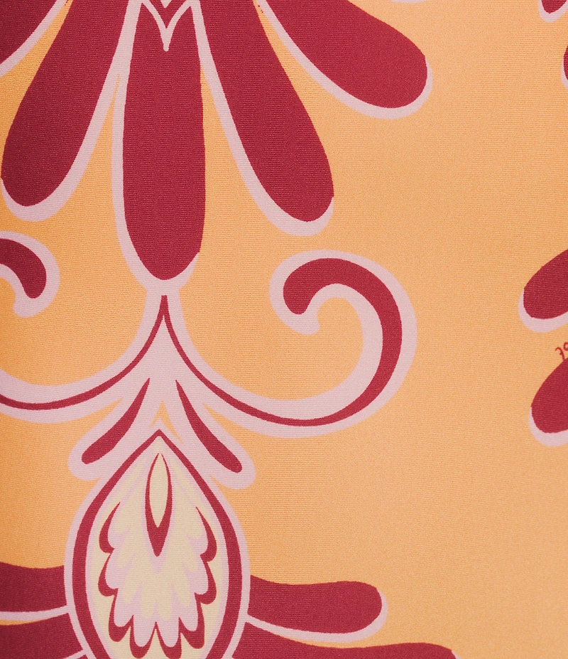 Farm Rio Arabesc Soft Yellow Print Tie Back One Piece Swimsuit