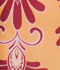 Farm Rio Arabesc Soft Yellow Print Tie Back One Piece Swimsuit