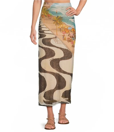 Farm Rio Copacabana Beach Multicolor Coordinating Maxi Skirt
