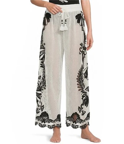 Farm Rio Copacabana Beach Off White Pant Swim Cover-Up