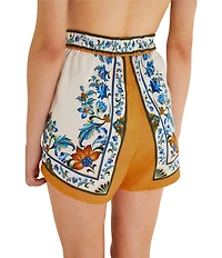 Farm Rio Flora Tile Off White Print Shorts