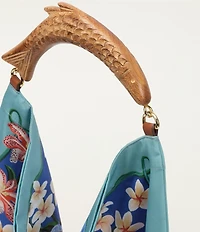 Farm Rio Garden of Life Satin Scarf Fish Small Handle Scarf Bag