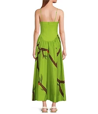Farm Rio Green Sleeveless Maxi Dress