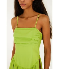 Farm Rio Green Sleeveless Maxi Dress