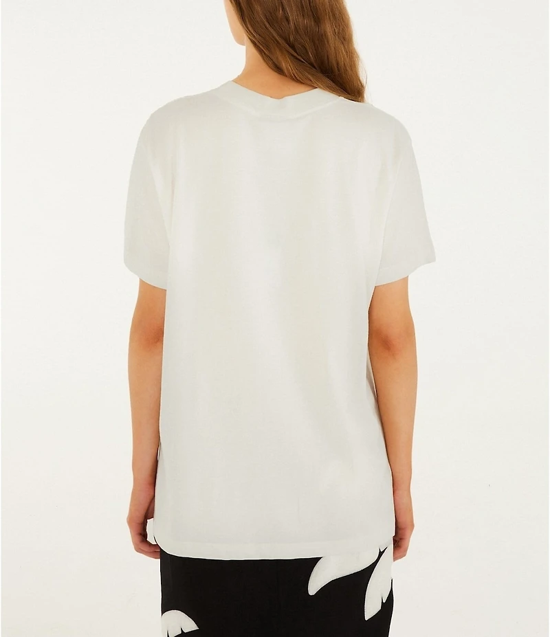 Farm Rio Landscape Carioca Off-White Crew Neck Short Sleeve Relaxed T-Shirt