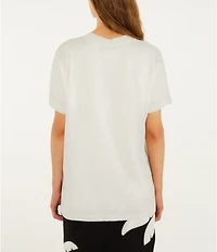 Farm Rio Landscape Carioca Off-White Crew Neck Short Sleeve Relaxed T-Shirt