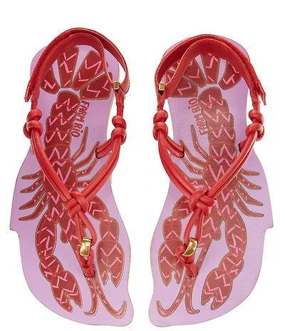 Farm Rio Lobster Sling Back Thong Sandals