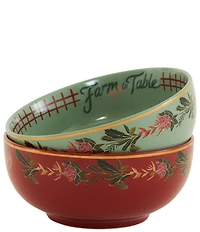 Farm Rio Painted Farm Bowls, Set of 2