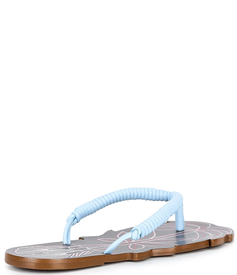 Farm Rio Palmtree Cuoio Leather Flip Flops