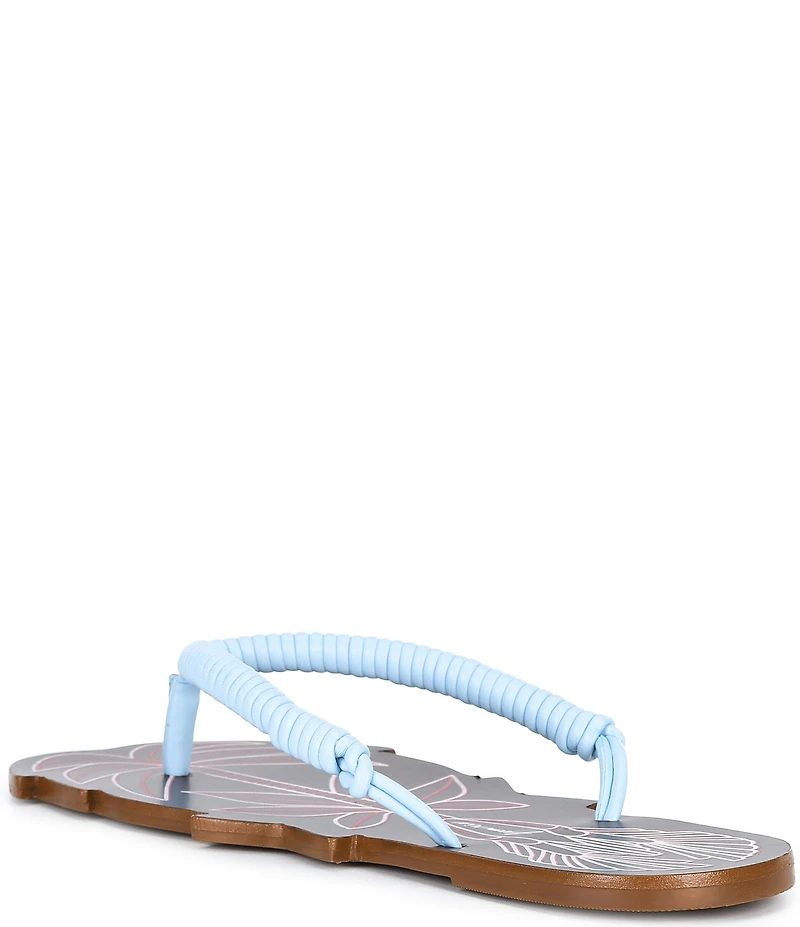 Farm Rio Palmtree Cuoio Leather Flip Flops