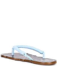 Farm Rio Palmtree Cuoio Leather Flip Flops