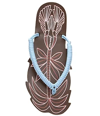 Farm Rio Palmtree Cuoio Leather Flip Flops