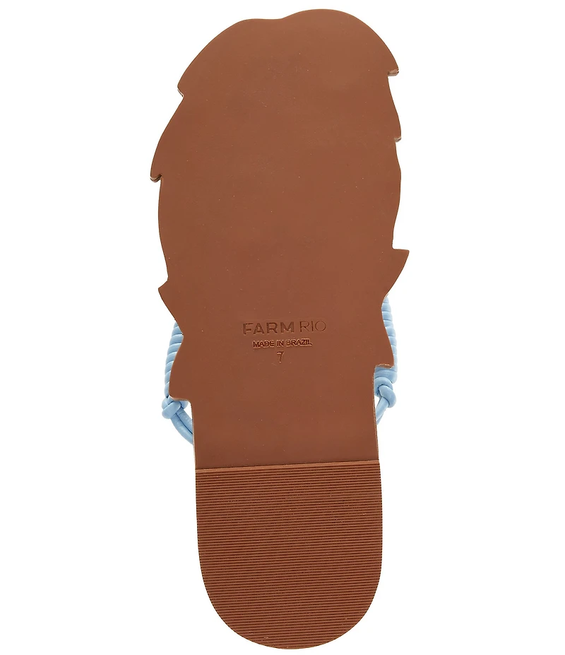 Farm Rio Palmtree Cuoio Leather Flip Flops