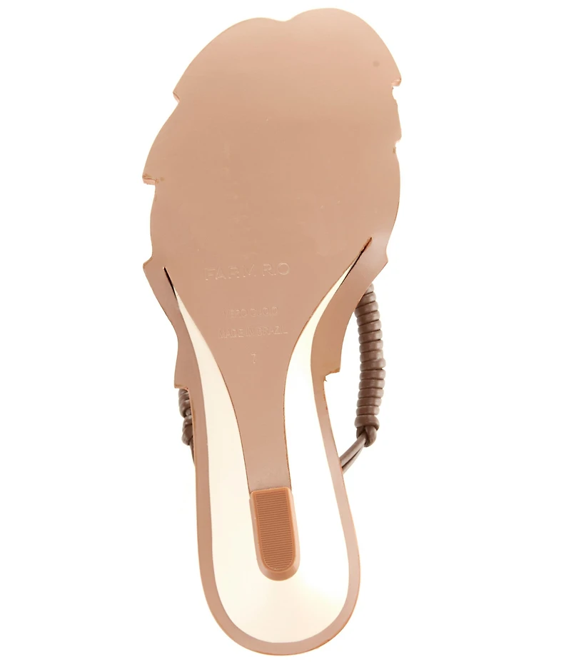 Farm Rio Palmtree Cuoio Thong Wedge Sandals