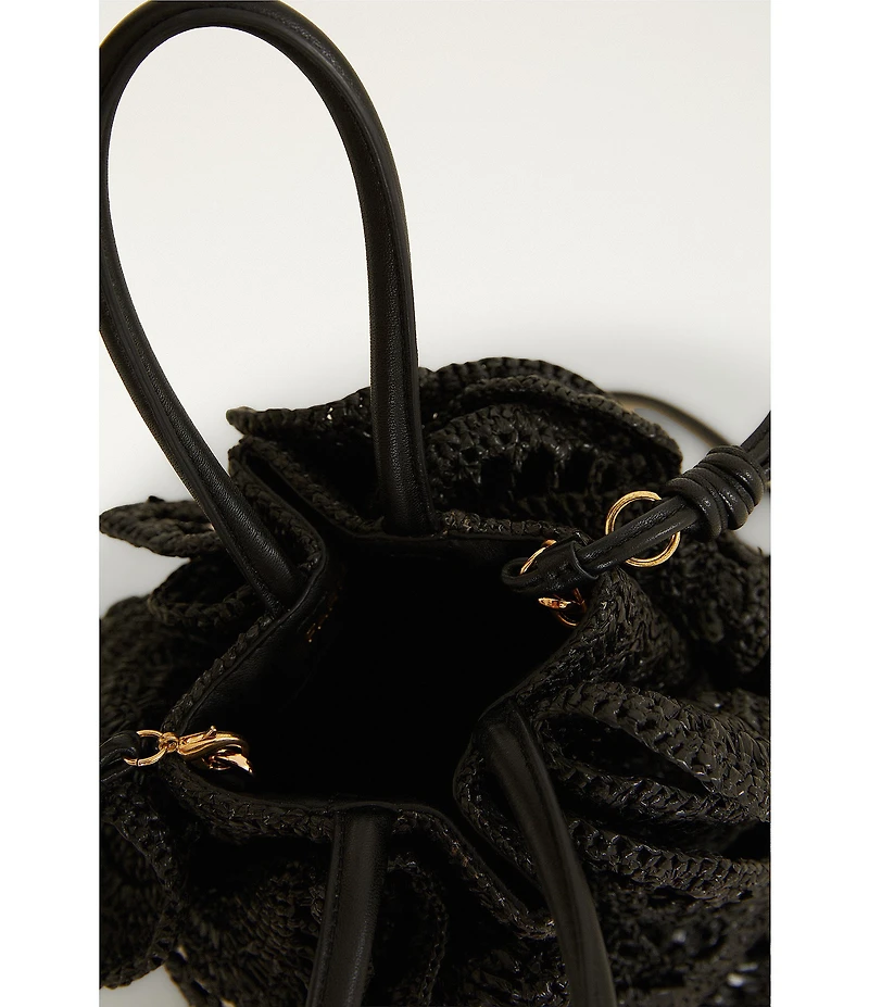 Farm Rio Raffia Flower Bucket Bag