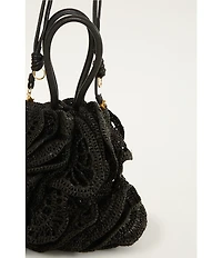 Farm Rio Raffia Flower Bucket Bag