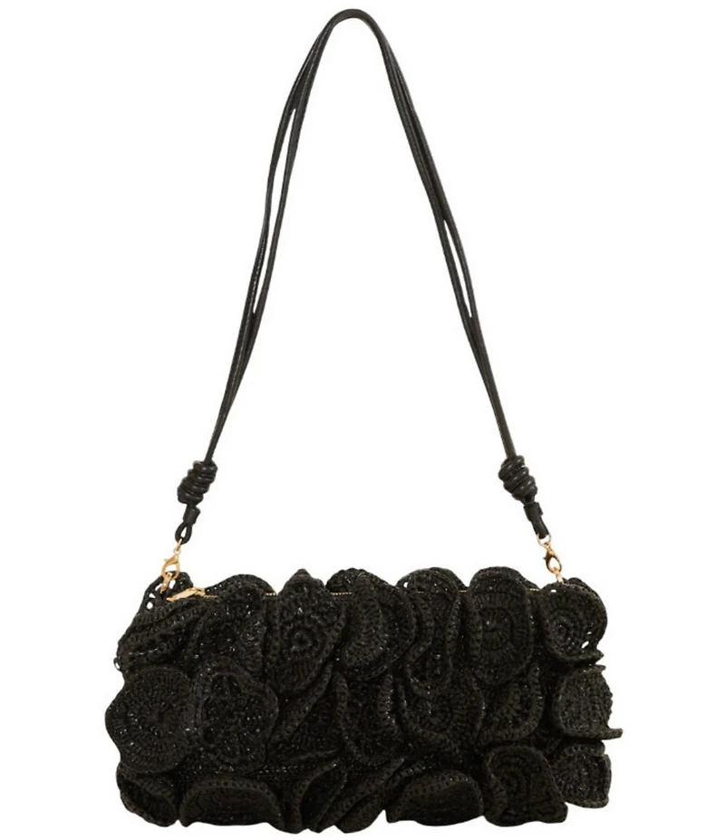Farm Rio Raffia Flower Shoulder Bag