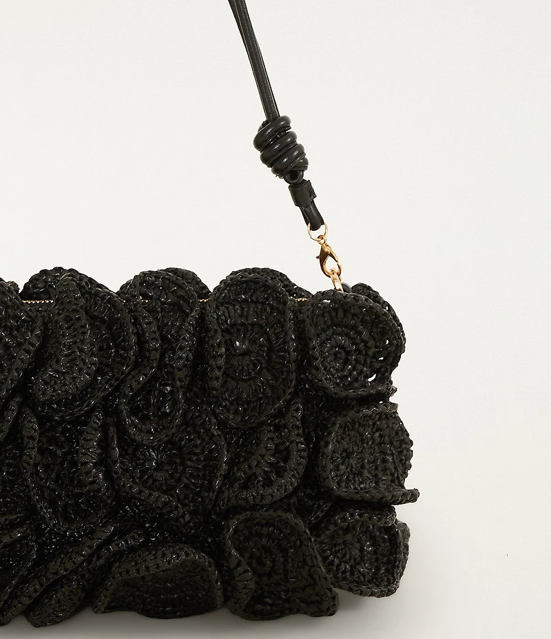 Farm Rio Raffia Flower Shoulder Bag