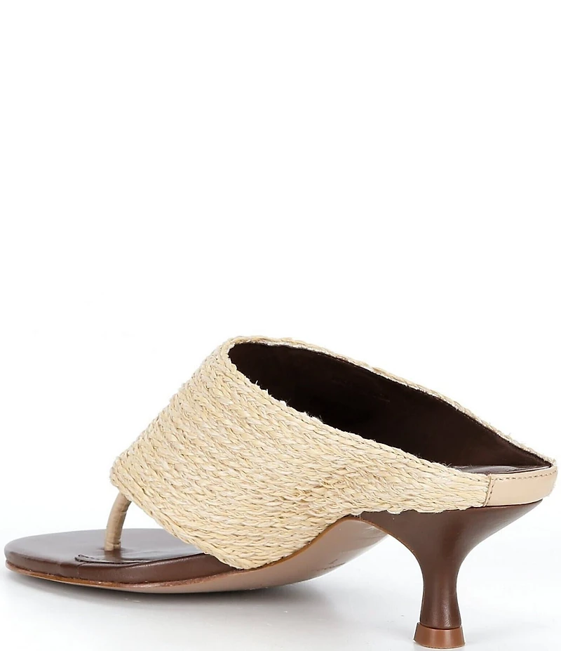 Farm Rio Raffia Icons Banana Kitten Heel Thong Slide Sandals