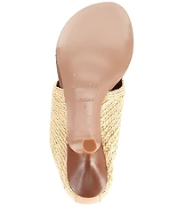Farm Rio Raffia Icons Banana Kitten Heel Thong Slide Sandals