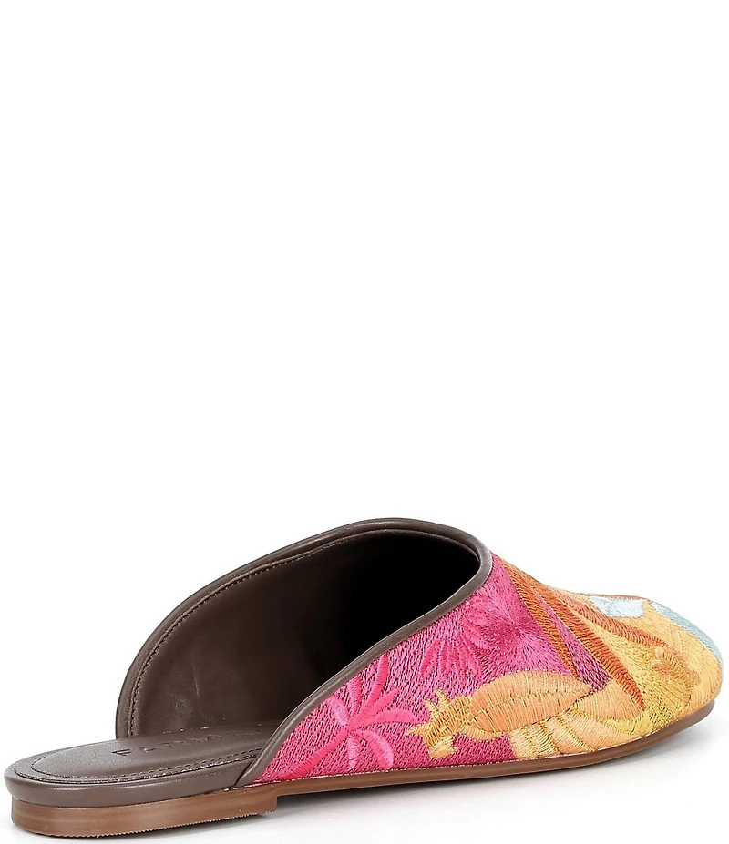 Farm Rio Raffia Icons Embroidered Flat Mules