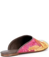Farm Rio Raffia Icons Embroidered Flat Mules