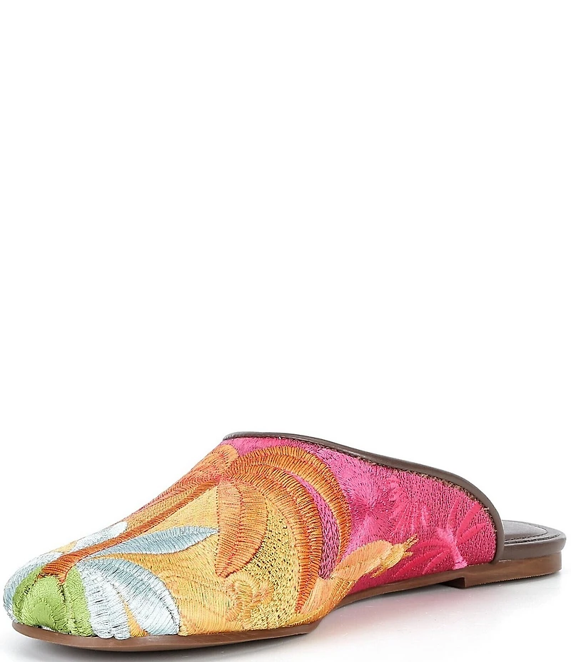 Farm Rio Raffia Icons Embroidered Flat Mules