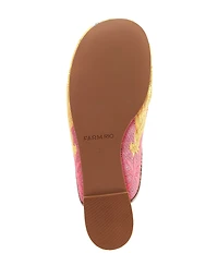 Farm Rio Raffia Icons Embroidered Flat Mules