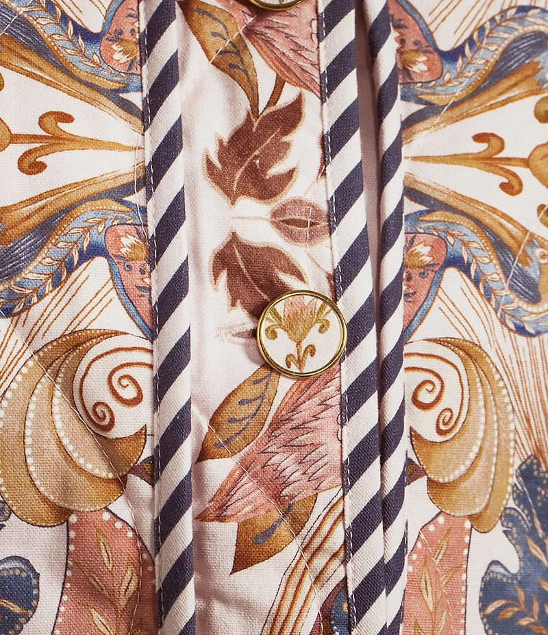 Farm Rio Sea Garden Scarf Print Long Sleeve Jacket