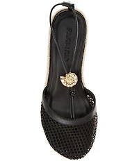 Farm Rio Sea Lace Up Ankle Wrap Ornamented Platform Wedge Espadrilles