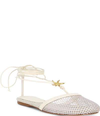 Farm Rio Sea Lace Up Mules