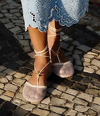Farm Rio Sea Lace Up Mules