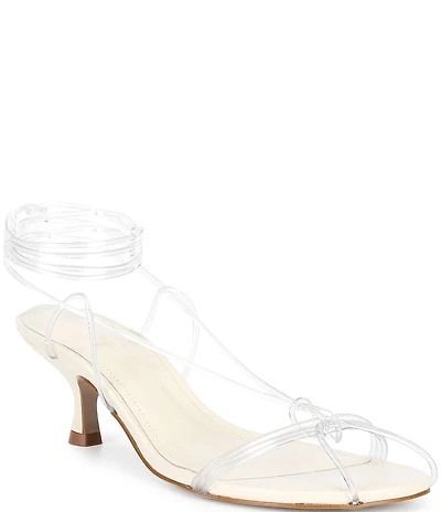 Farm Rio Spaghetti Jelly Lace Up Kitten Heel Dress Sandals